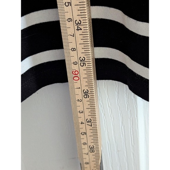 Chicos Dress Womens Petite 2 (US 12) Black White Stripe Shift Casual Minimalist - Picture 7 of 12
